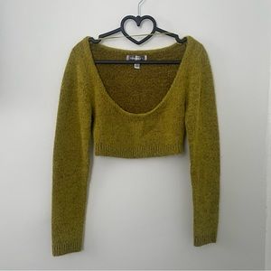 UO Urban Outfitters bolero shrug super cropped green sweater